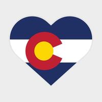 Colorado state flag vector icon design. Colorado state flag in Heart shape. Vector Colorado flag in Heart.