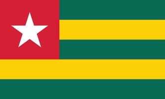 Flat Illustration of the Togo national flag. Togo flag design. vector