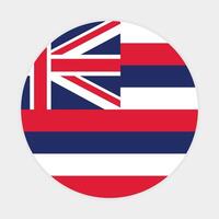 Hawaii state flag vector icon design. Hawaii state circle flag. Round of Hawaii flag.