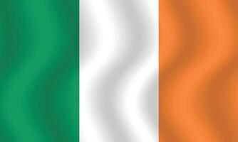 Flat Illustration of Ireland national flag. Ireland flag design. Ireland Wave flag. vector