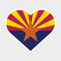 Arizona state flag vector icon design. Arizona state flag in Heart shape. Vector Arizona flag in Heart.