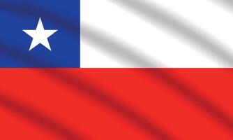 Flat Illustration of Chile flag. Chile national flag design. Chile wave flag. vector