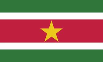 Flat Illustration of the Suriname flag. Suriname national flag design. vector