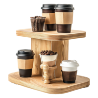 AI generated Coffee shop product stand isolated on transparent background png