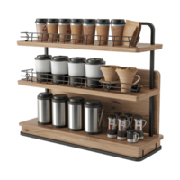 AI generated Coffee shop product stand isolated on transparent background png