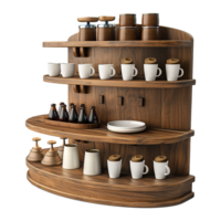 AI generated Coffee shop product stand isolated on transparent background png