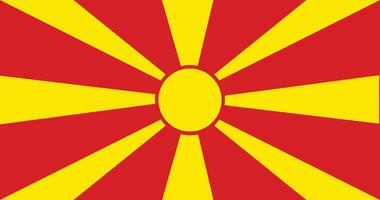 Flat Illustration of North Macedonia national flag. North Macedonia flag design. vector