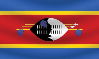 Flat Illustration of the Eswatini flag. Eswatini national flag design. Eswatini Wave flag. vector