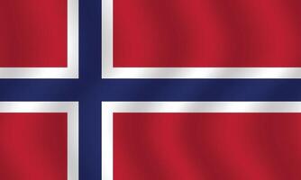 Flat Illustration of Norway national flag. Norway flag design. Norway Wave flag. vector