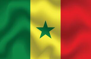 Flat Illustration of Senegal national flag. Senegal flag design. Senegal Wave flag. vector