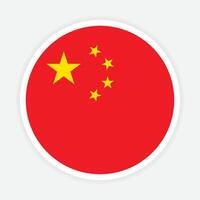 China national flag vector icon design. China circle flag. Round of China flag.