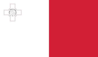 Flat Illustration of Malta national flag. Malta flag design. vector