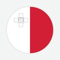 Malta national flag vector icon design. Malta circle flag. Round of Malta flag.