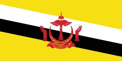 plano ilustración de el Brunei bandera. Brunei nacional bandera diseño. vector