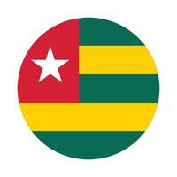 Togo national flag vector icon design. Togo circle flag. Round of Togo flag.