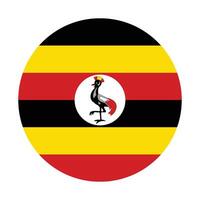 Uganda national flag vector icon design. Uganda circle flag. Round of Uganda flag.