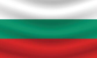 Flat Illustration of Bulgaria national flag. Bulgaria flag design. Bulgaria Wave flag. vector