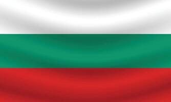 Flat Illustration of Bulgaria national flag. Bulgaria flag design. Bulgaria Wave flag. vector