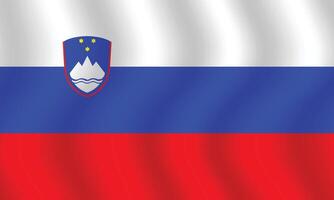 Flat Illustration of Slovenia national flag. Slovenia flag design. Slovenia Wave flag. vector