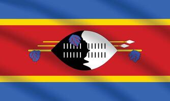 Flat Illustration of the Eswatini flag. Eswatini national flag design. Eswatini Wave flag. vector
