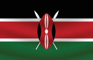 Flat Illustration of Kenya national flag. Kenya flag design. Kenya Wave flag. vector