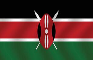 Flat Illustration of Kenya national flag. Kenya flag design. Kenya Wave flag. vector