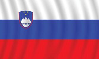 Flat Illustration of Slovenia national flag. Slovenia flag design. Slovenia Wave flag. vector