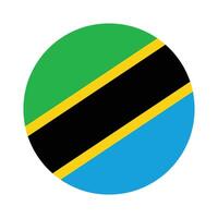 Tanzania national flag vector icon design. Tanzania circle flag. Round of Tanzania flag.