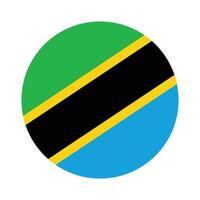 Tanzania national flag vector icon design. Tanzania circle flag. Round of Tanzania flag.