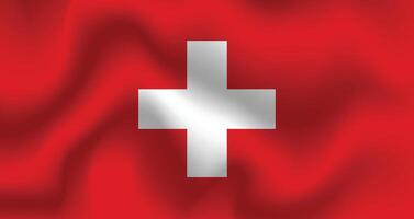 Flat Illustration of Switzerland flag. Switzerland national flag design. Switzerland Wave flag. vector