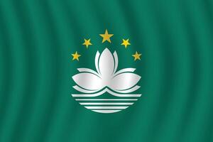 Flat Illustration of Macau flag. Macau national flag design. Macau wave flag. vector