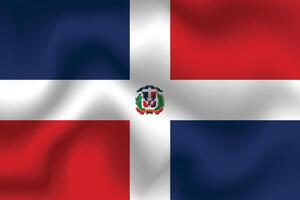 Flat Illustration of Dominican Republic national flag. Dominican Republic flag design. Dominican Republic wave flag. vector