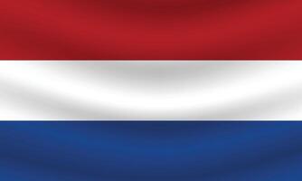 Flat Illustration of the Netherlands national flag. Netherlands flag design. Netherlands Wave flag. vector