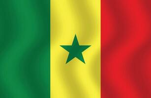 Flat Illustration of Senegal national flag. Senegal flag design. Senegal Wave flag. vector