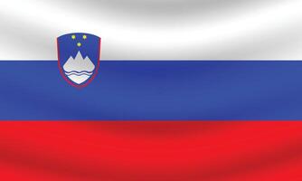 Flat Illustration of Slovenia national flag. Slovenia flag design. Slovenia Wave flag. vector