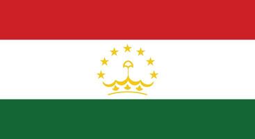 Flat Illustration of Tajikistan flag. Tajikistan national flag design. vector