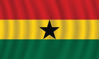 Flat Illustration of Ghana national flag. Ghana flag design. Ghana Wave flag. vector