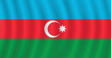 Flat Illustration of Azerbaijan flag. Azerbaijan national flag design. Azerbaijan wave flag. vector