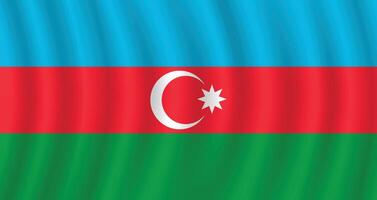 Flat Illustration of Azerbaijan flag. Azerbaijan national flag design. Azerbaijan wave flag. vector