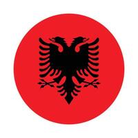 Albania national flag vector icon design. Albania circle flag. Round of Albania flag.