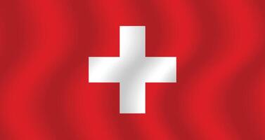 Flat Illustration of Switzerland flag. Switzerland national flag design. Switzerland Wave flag. vector