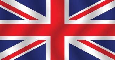 Flat Illustration of the United Kingdom flag. United Kingdom flag design. United Kingdom Wave flag. vector