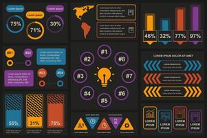 conjunto de infografía elementos datos visualización vector diseño modelo. lata ser usado para pasos, opciones, negocio proceso, flujo de trabajo, diagrama, diagrama de flujo concepto, línea de tiempo, márketing iconos, informacion gráficos.