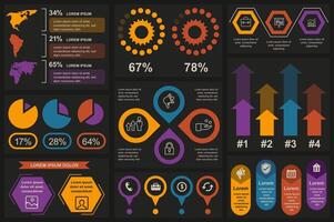 Set of infographic elements data visualization vector design template. Can be used for steps, options, business process, workflow, diagram, flowchart concept, timeline, marketing icons, info graphics.