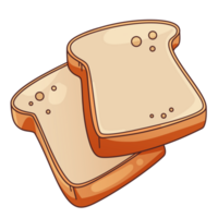 frukost måltid objekt rostat bröd bröd klämma konst tecknad serie isolerat png