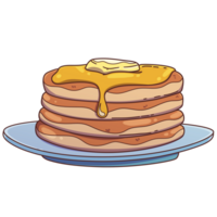 petit déjeuner repas objets crêpe agrafe art dessin animé isolé png