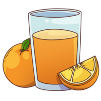 frukost måltid objekt orange juice klämma konst tecknad serie isolerat png