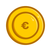 dinero clipart. euro moneda icono en transparente antecedentes png