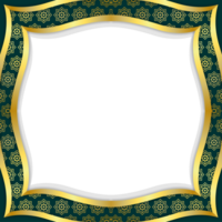 Islamic frame border with transparent background and gold decoration png
