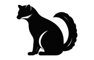 Coati Animal Silhouette black Vector isolated on a white background